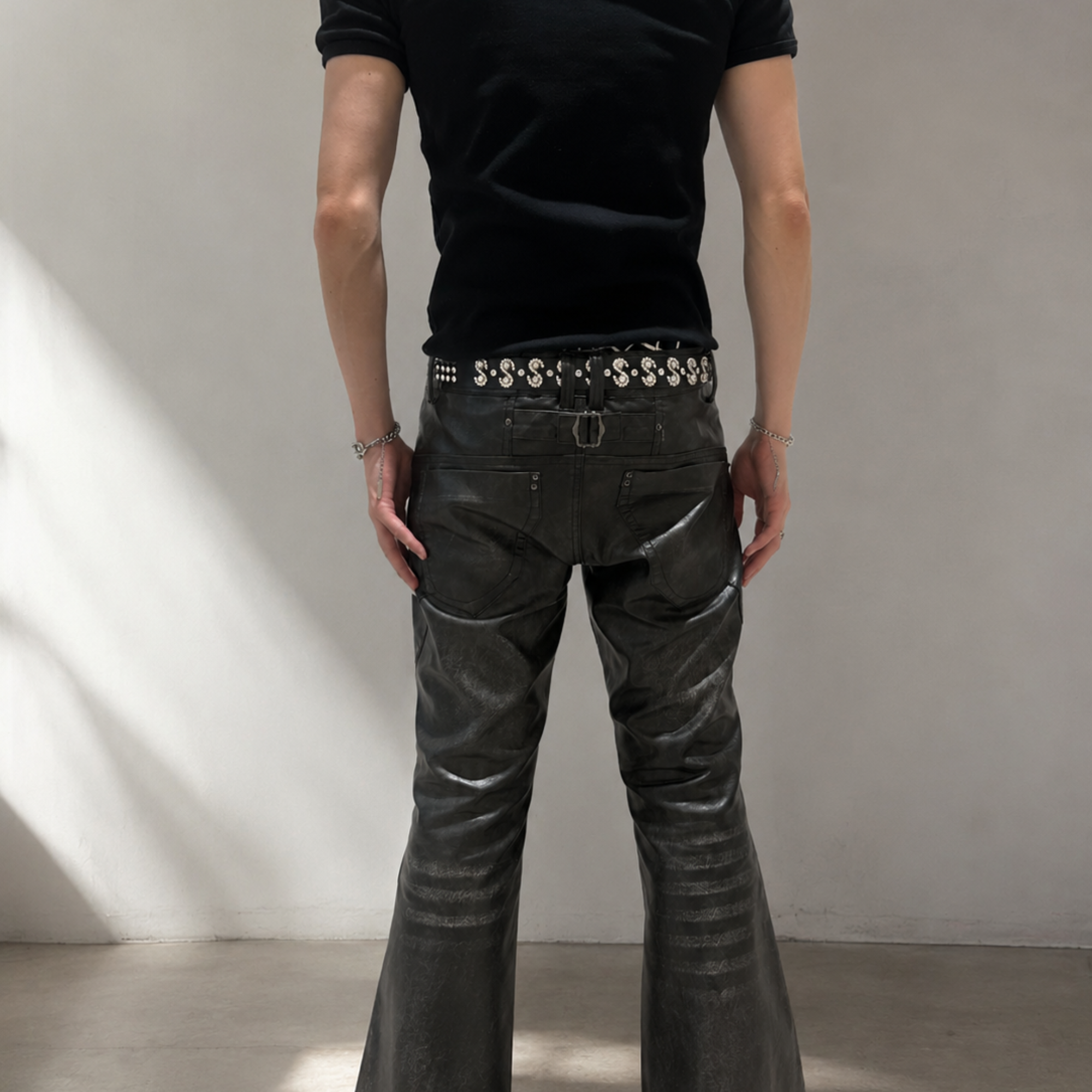 S Iconic Rhinestone Leather Belt