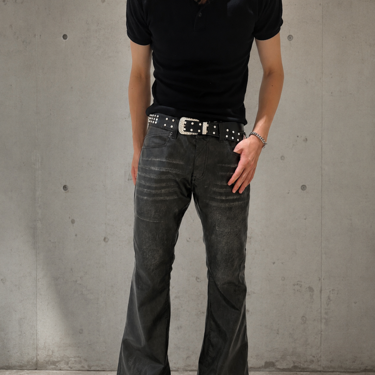S Iconic Rhinestone Leather Belt