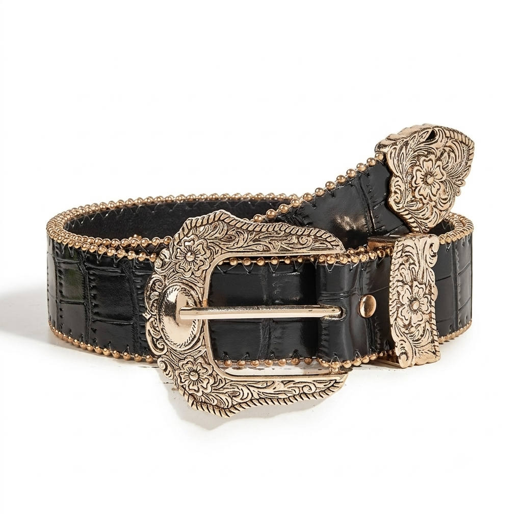 American-Style Leopard-Print Belt