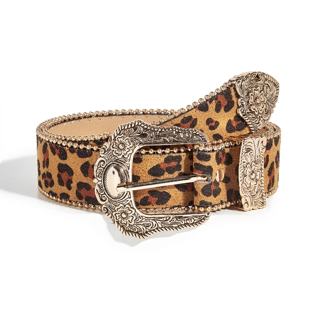 American-Style Leopard-Print Belt