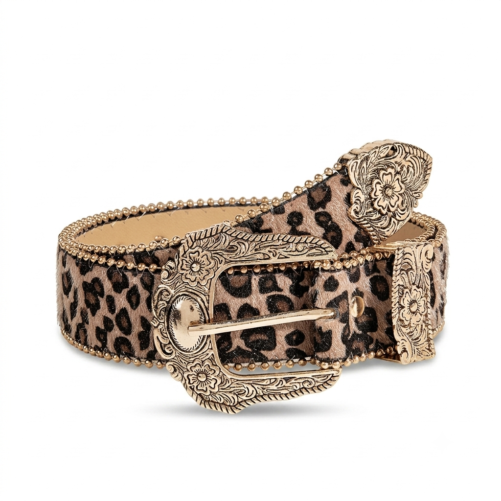 American-Style Leopard-Print Belt